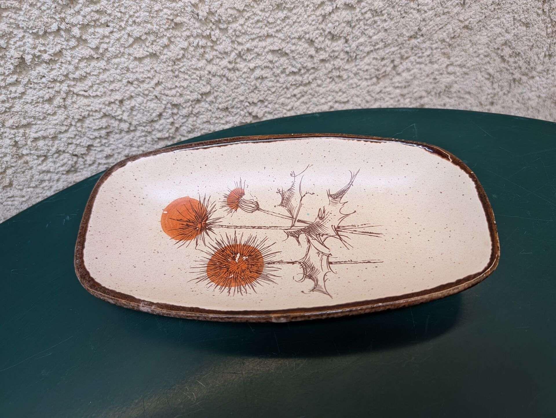 Ravier Sarreguemines thistle decoration – 1970s