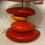 Vintage 1980s chestnut François pebble lamp