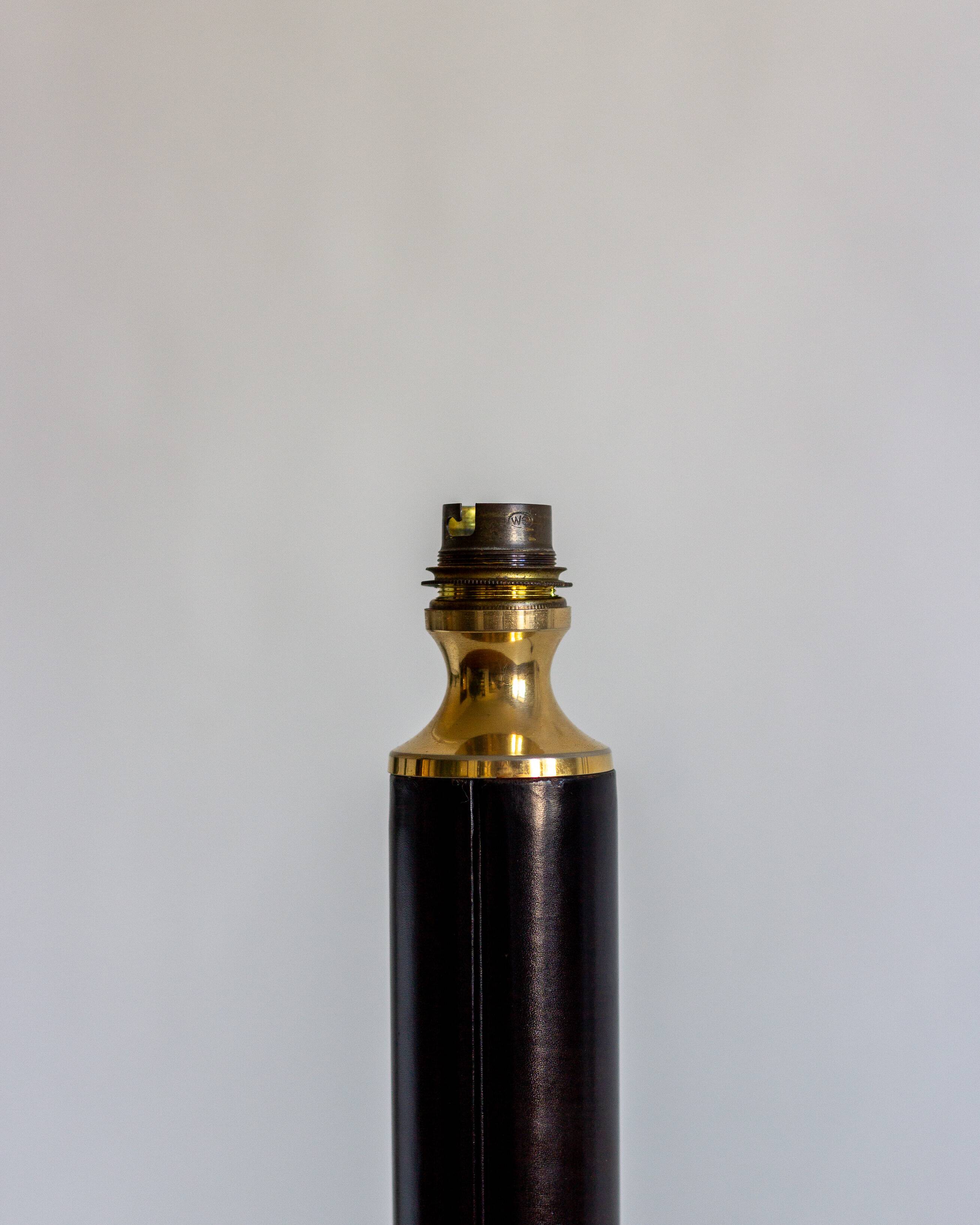 Leather lamp base, Le Tanneur (attr.), France, 1950s/1960s