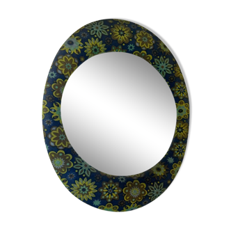 Large vintage flowered mirror