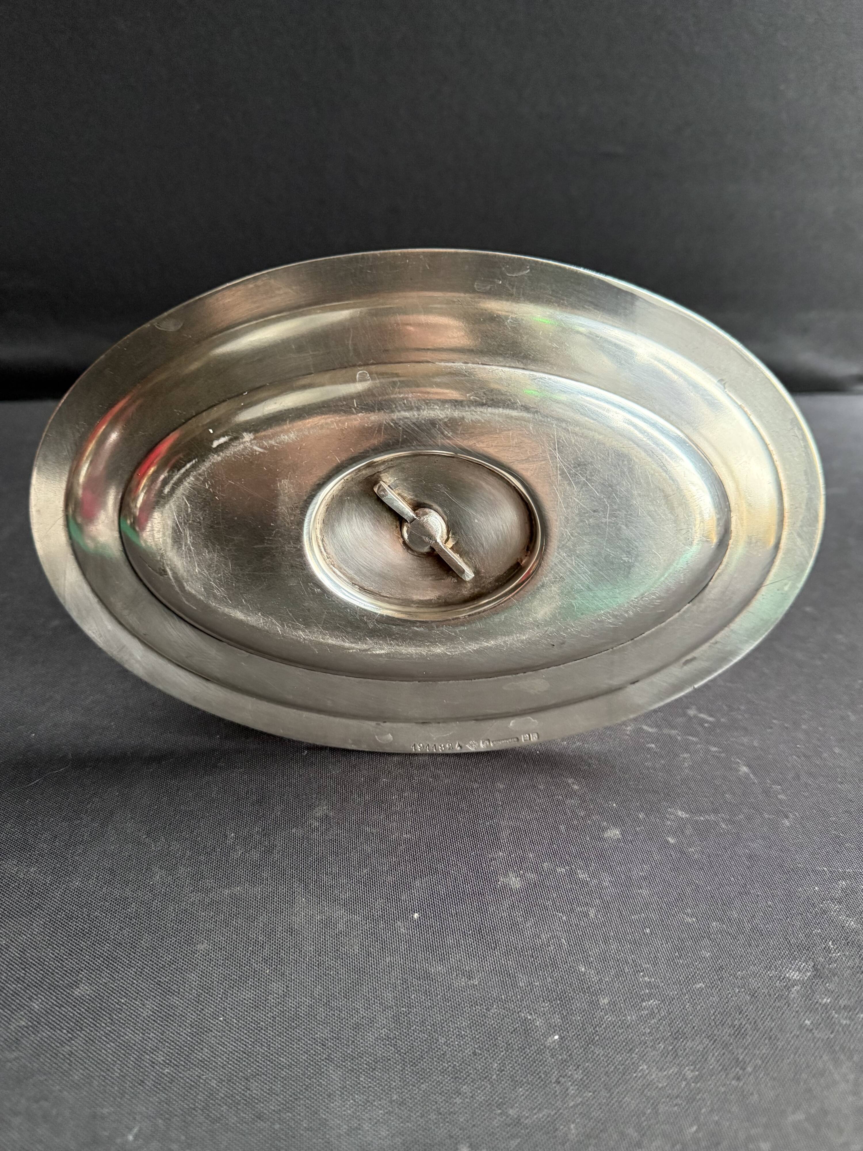 Silver metal helmet sauce boat - Christofle