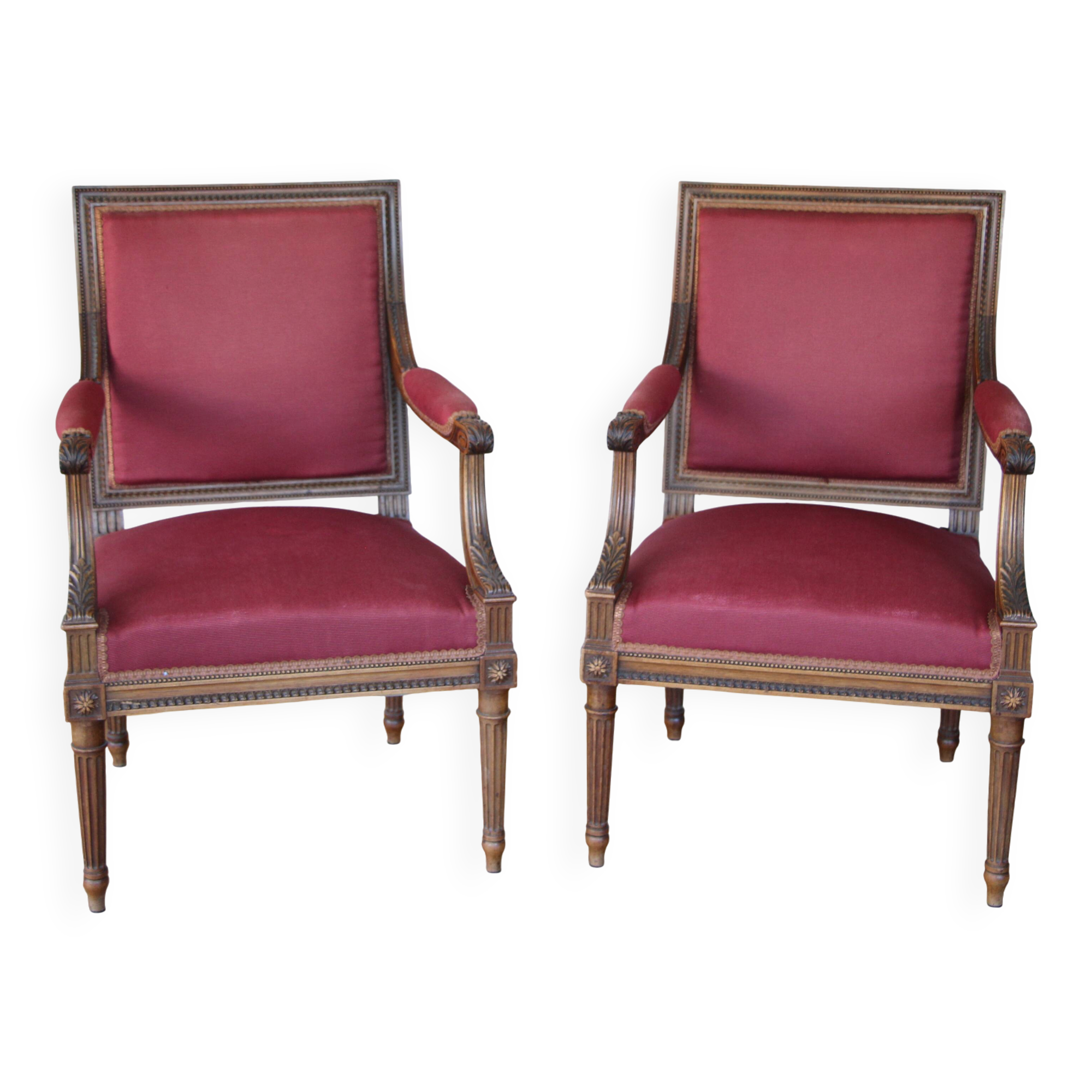 Pair of Louis XVI style armchairs