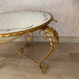 Golden coffee table and mirror 1960