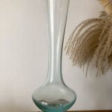 Vintage vase en verre tons bleutés