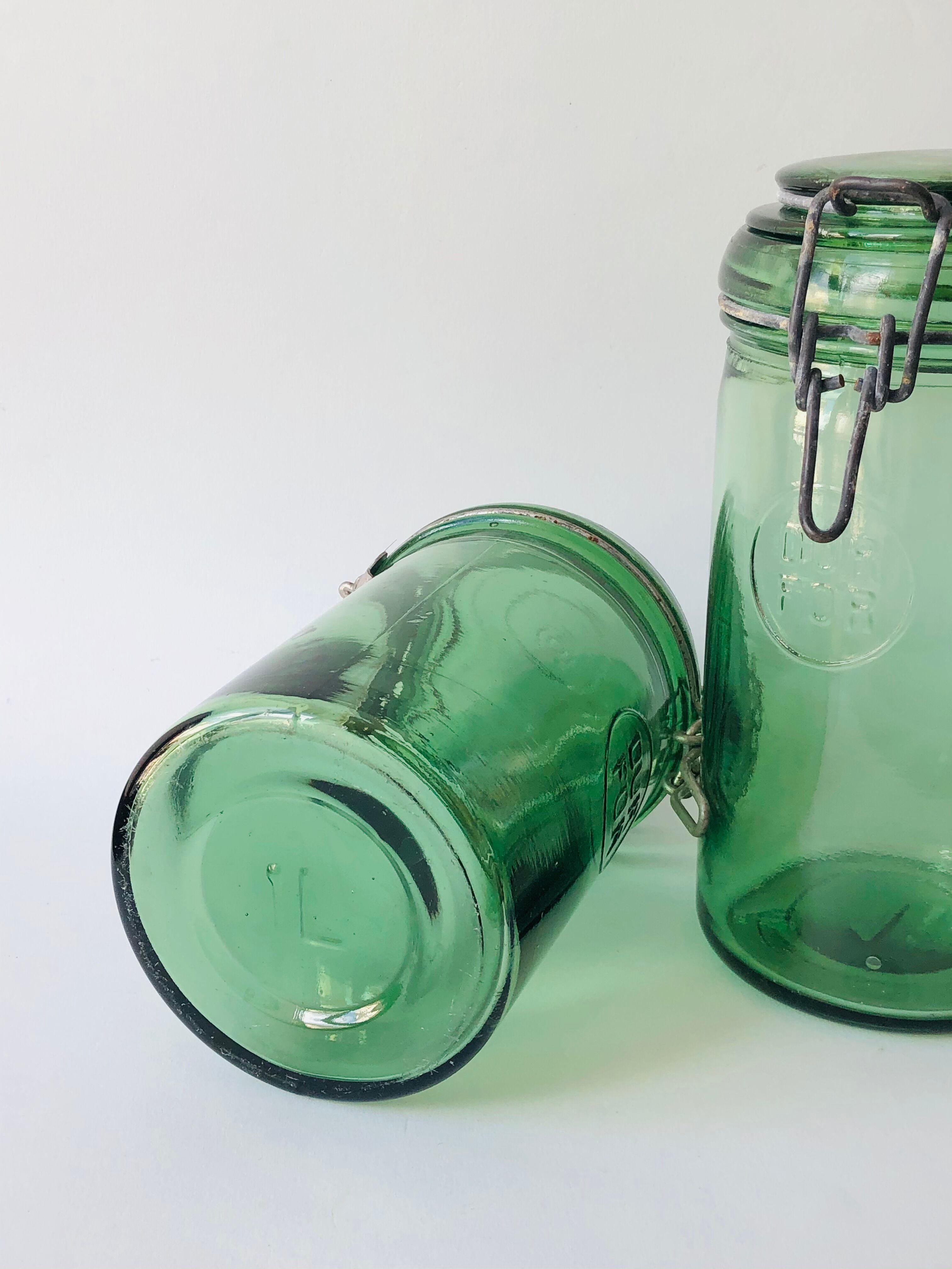 Trio of Durfor glass jars