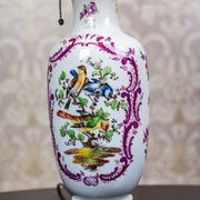 Vintage Electric Table Lamp with Decorative Ceramic Base, 1940s