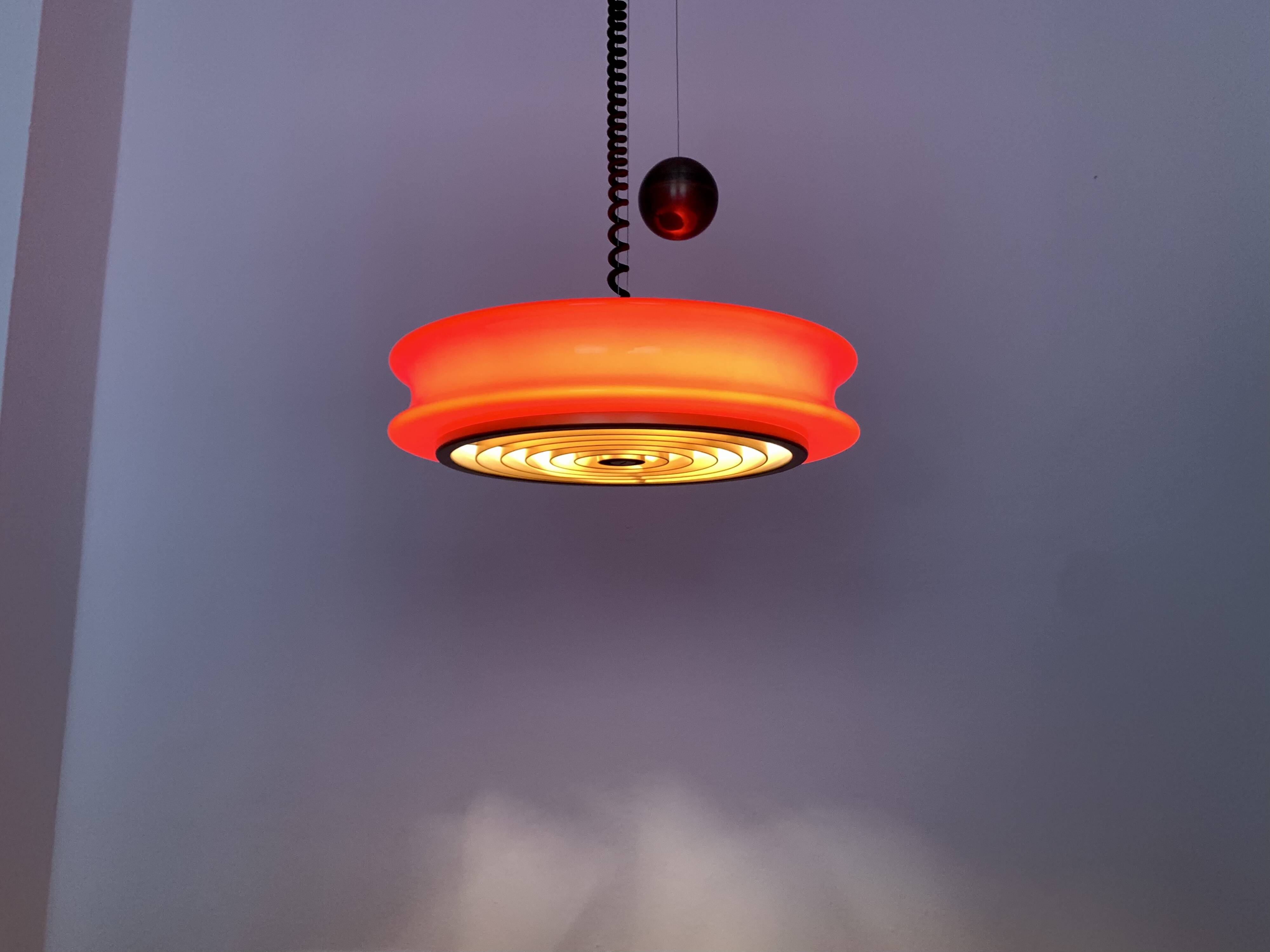 1 of 3 Adjustable Orion Glass Pendant Lamps from Staff