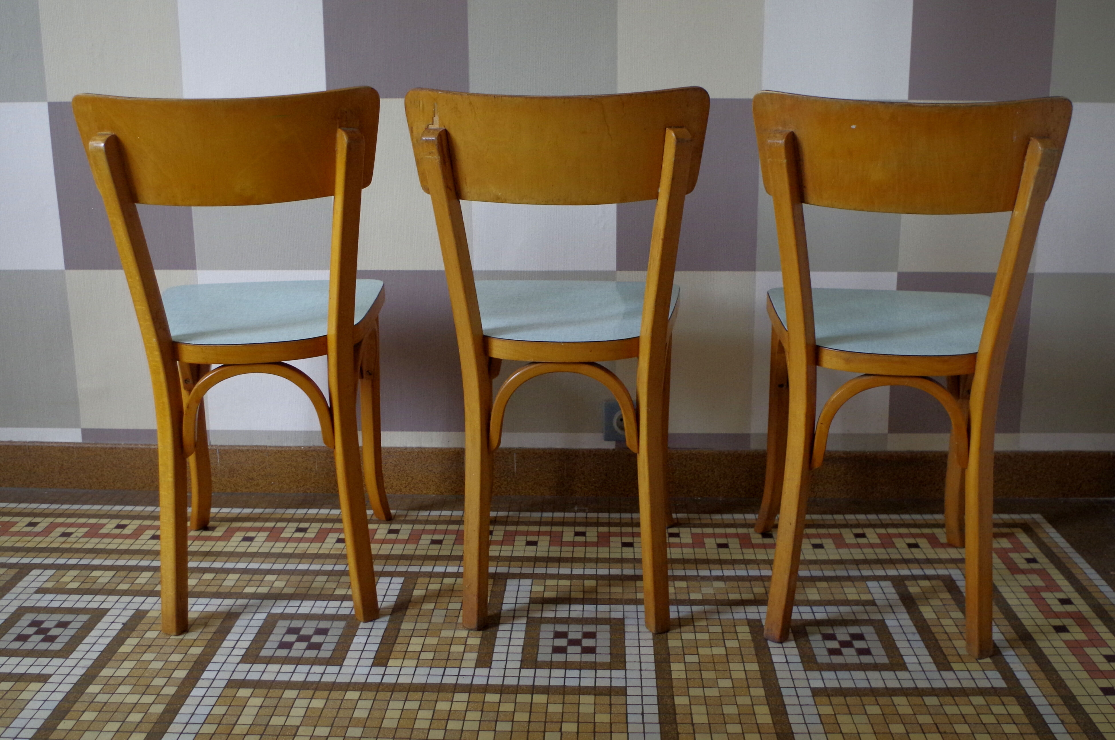 Baumann chairs in wood and formica