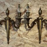 Pair of Empire style bronze wall lights