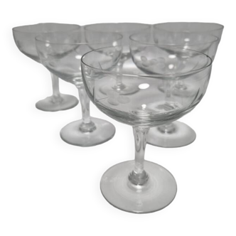 Set of 6 champagne glasses