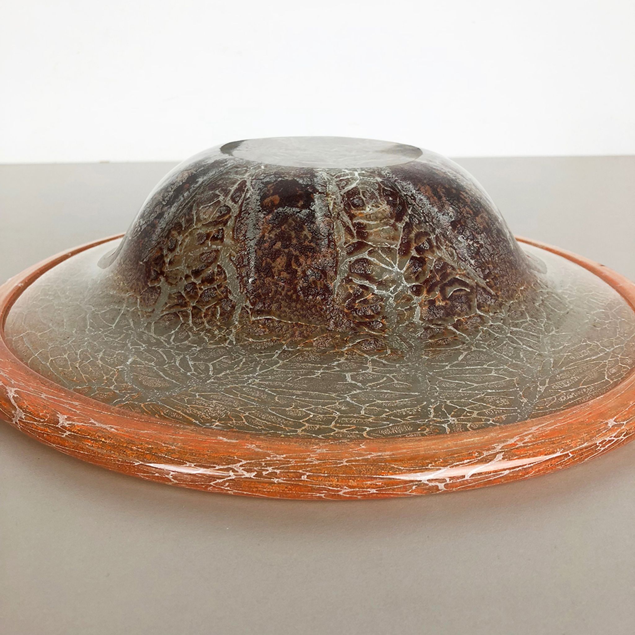 German Glass Bowl by Karl Wiedmann for WMF Ikora, 1930s Baushaus Art Deco