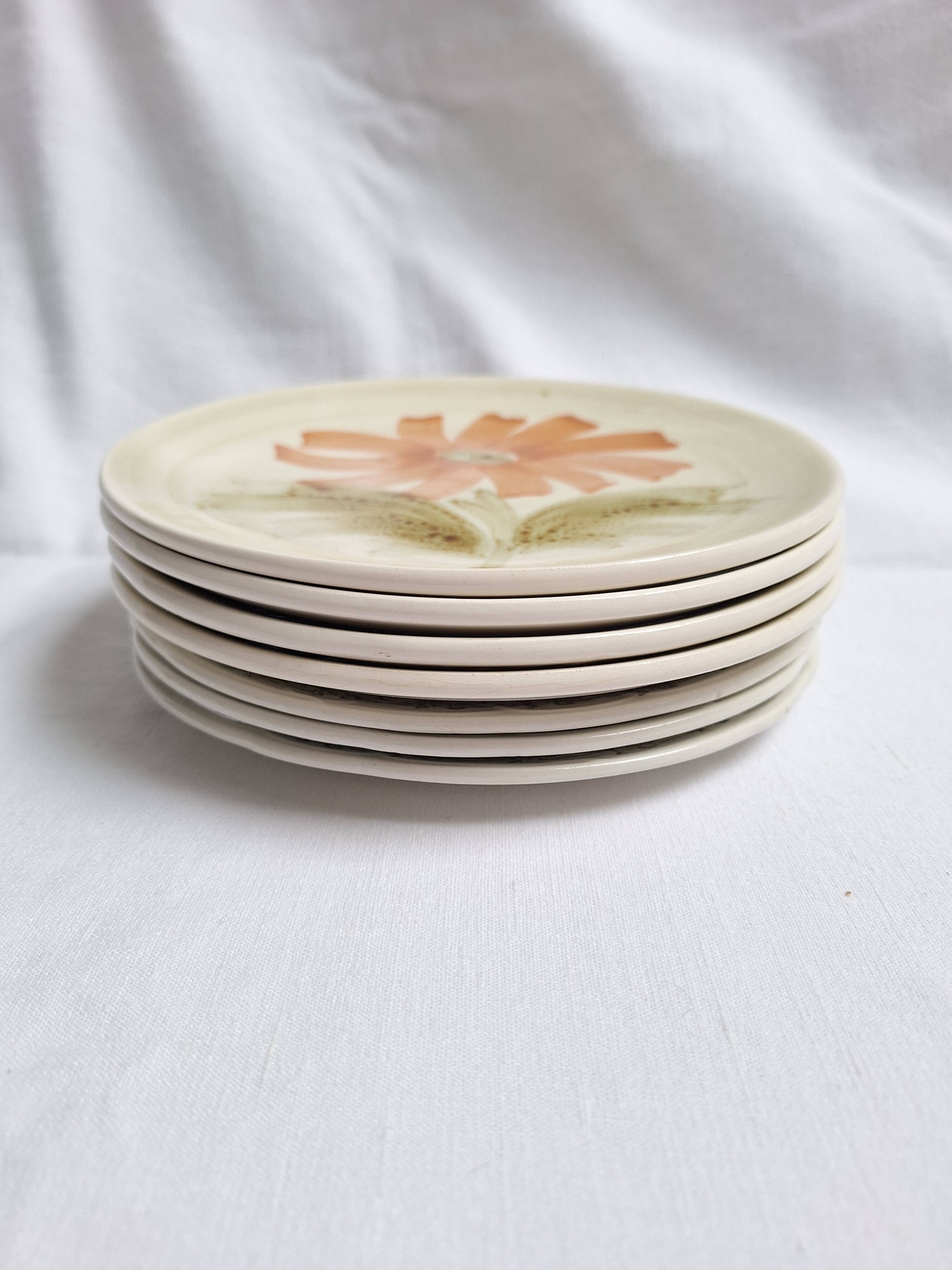 Assiettes à dessert Longwy et St Amand décore de fleurs