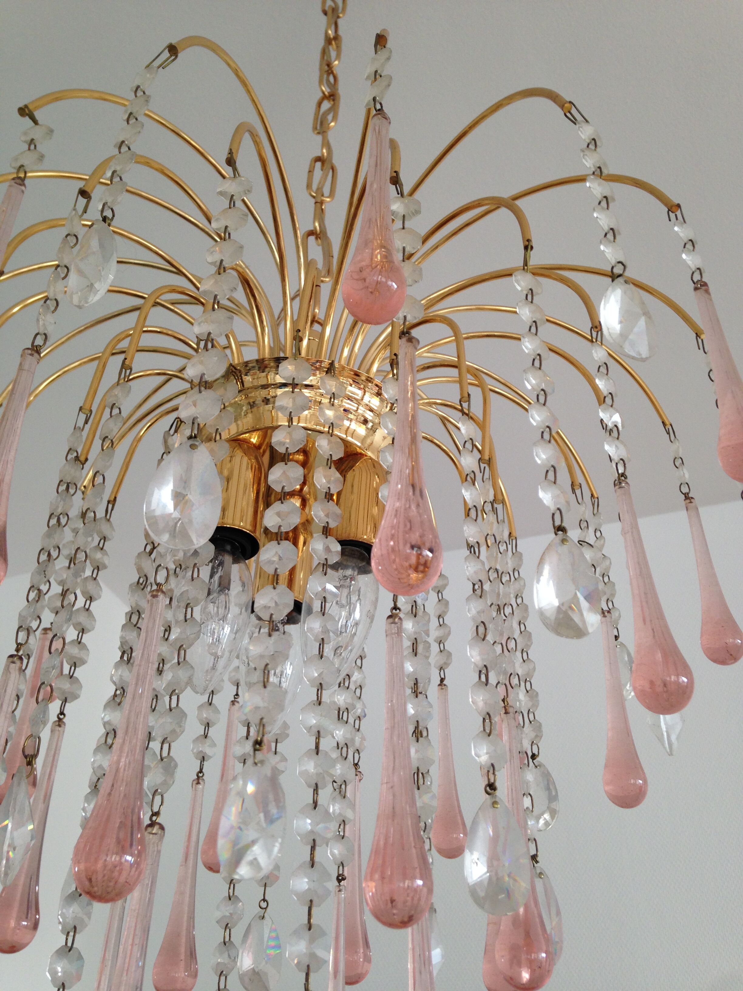 Pendants chandelier drops crystal of Murano circa 1980