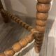 Vintage Art Deco Bobbin Wood and Straw Corner Chair, 1930s