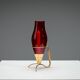 Gunnar Ander candleholder in brass, glass and rattan for Ystad Metall