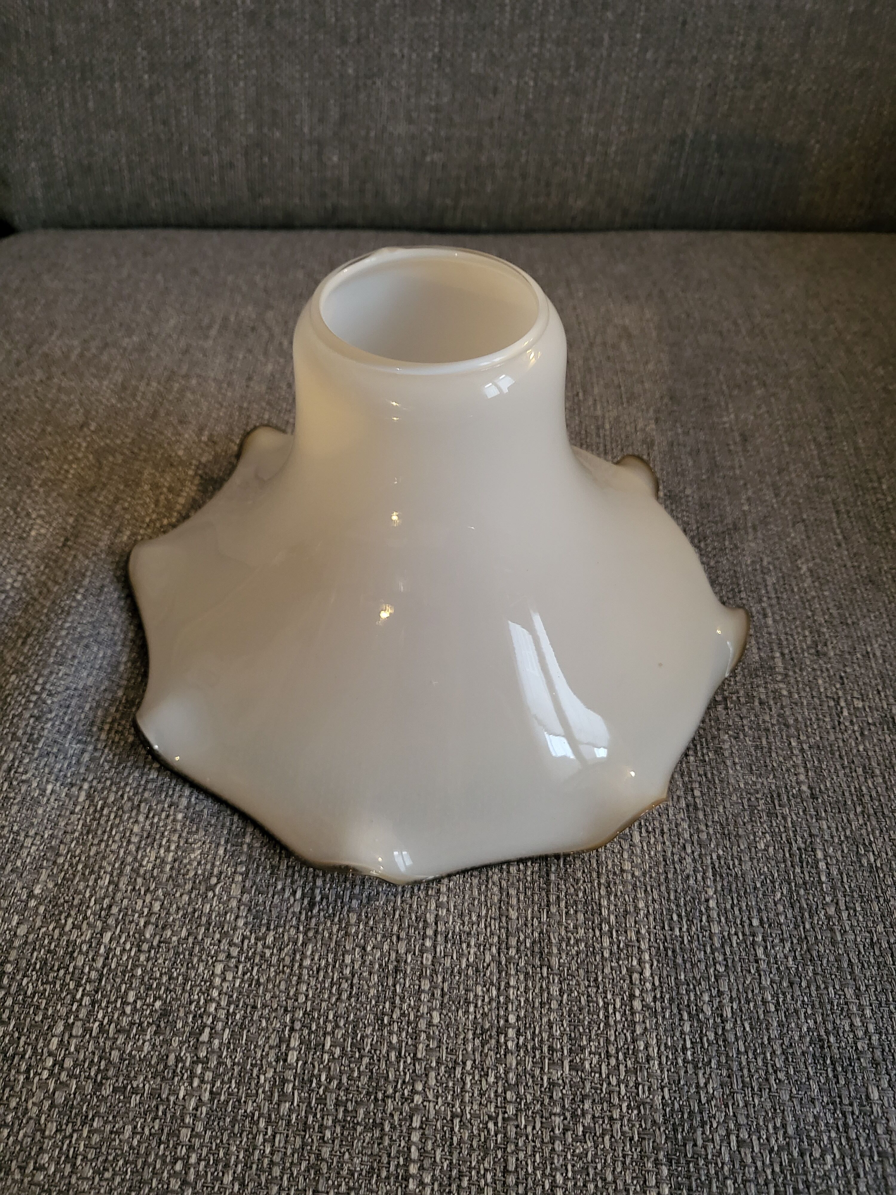 White opaline lampshade art-deco