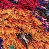 Moroccan orange boucherouite carpet