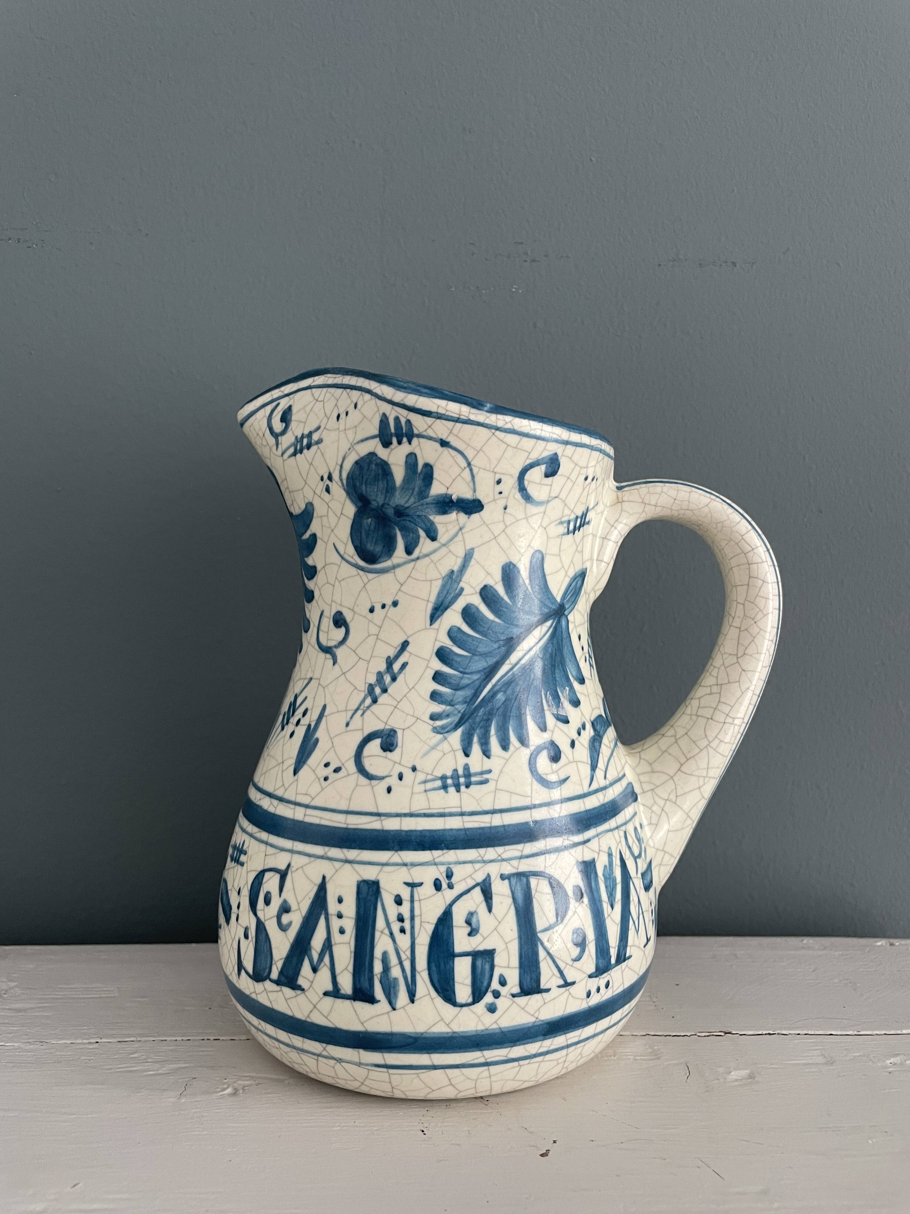 Sangria pitcher, Benlloch ceramic, Manises, 1960