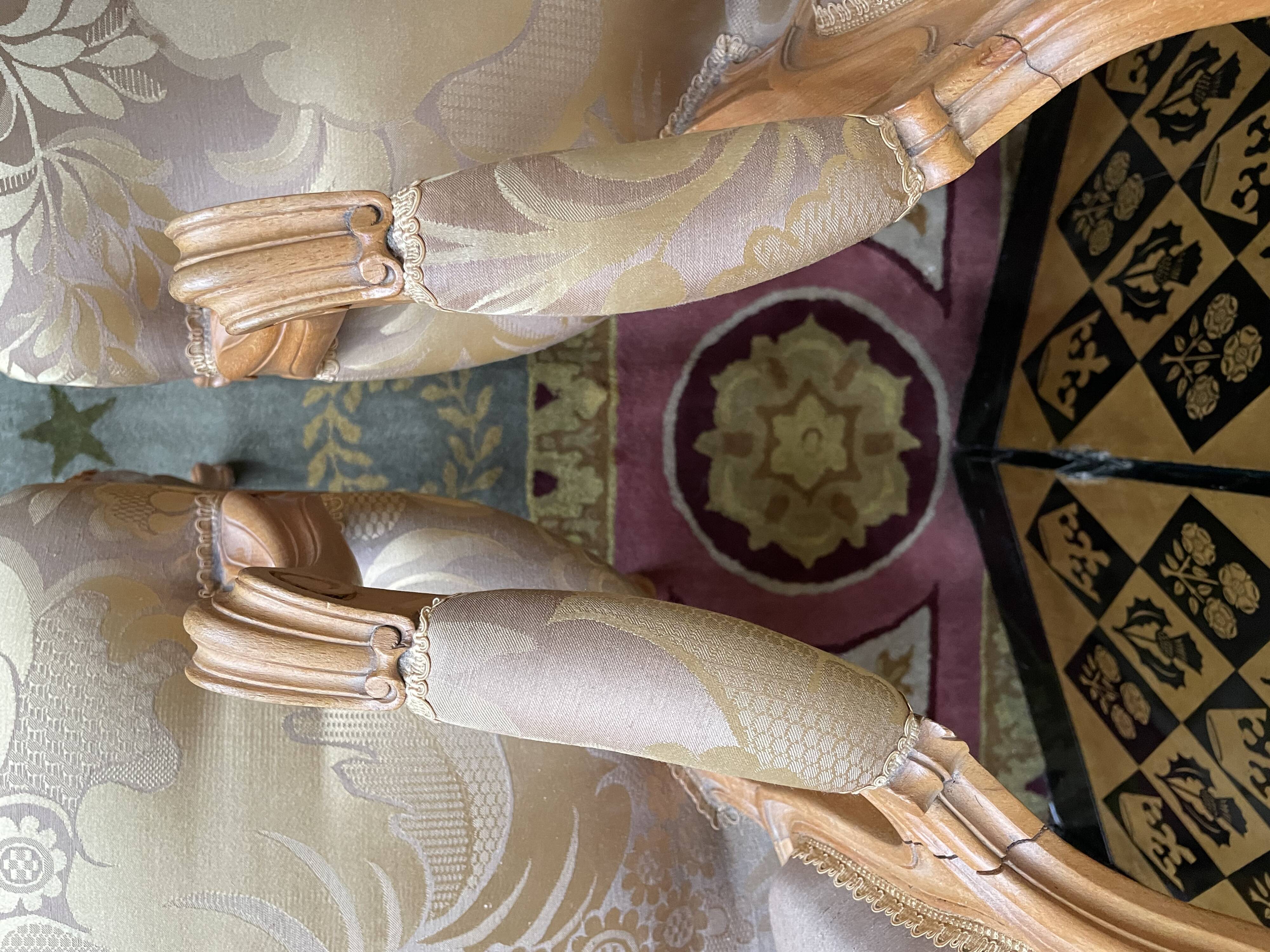 Pair of Louis XV style convertible armchairs