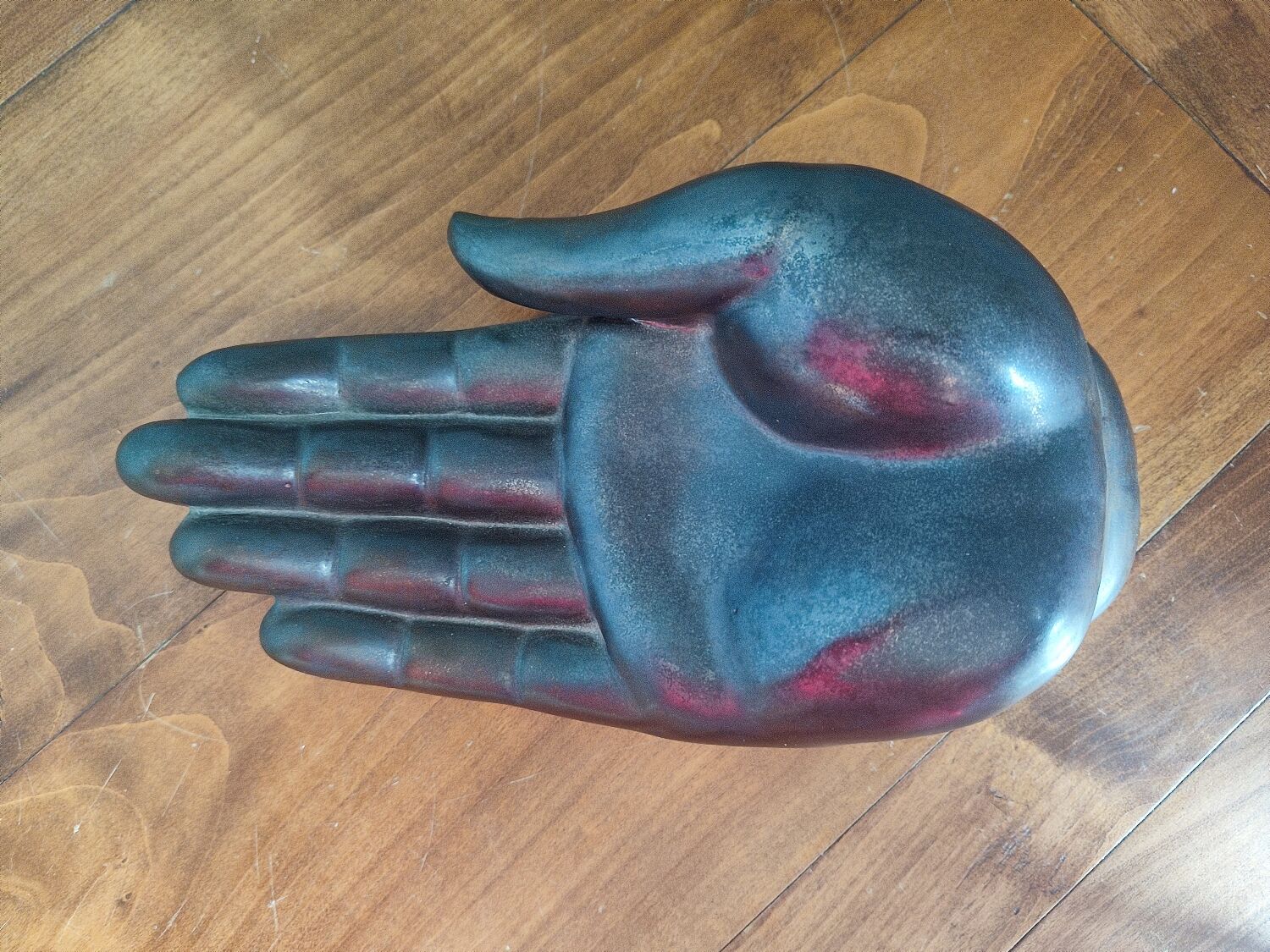 Empty vintage ceramic hand pocket