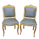 Pair of Louis XV style chairs with gilt frames.