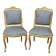 Pair of Louis XV style chairs with gilt frames.