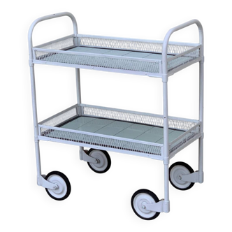 Vintage openwork metal serving trolley from the 1950s