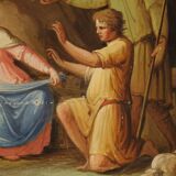 Painting tempera on paper Adoration of the Shepherds from 19th century