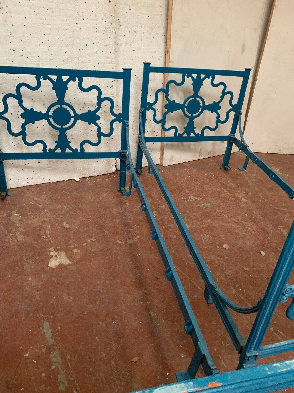 Pair of Empire style beds in patinated cast iron 20th century