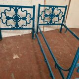 Paire de lit de style Empire en fonte patiné XX siècle
