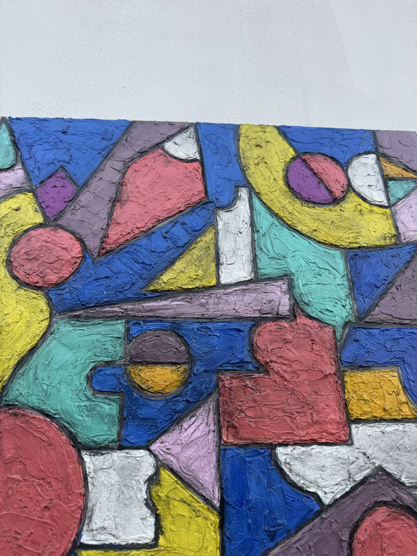 Abstract geometric coloured painting
