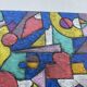 Abstract geometric coloured painting