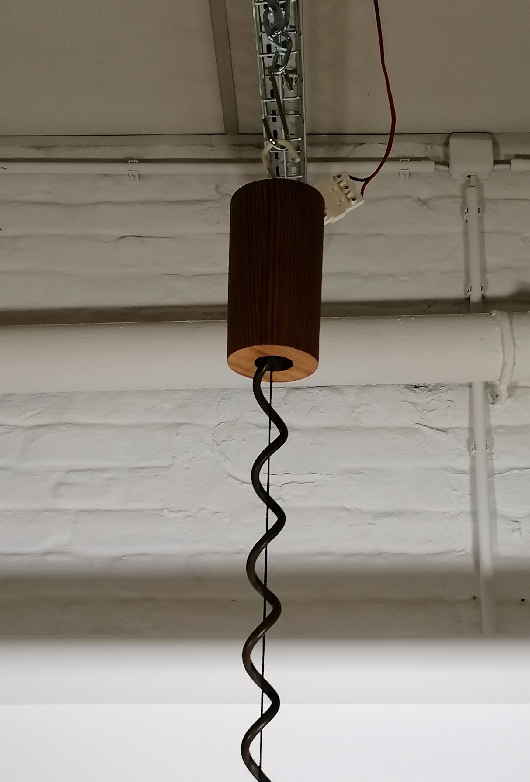 Teak slat hanging lamp 1960