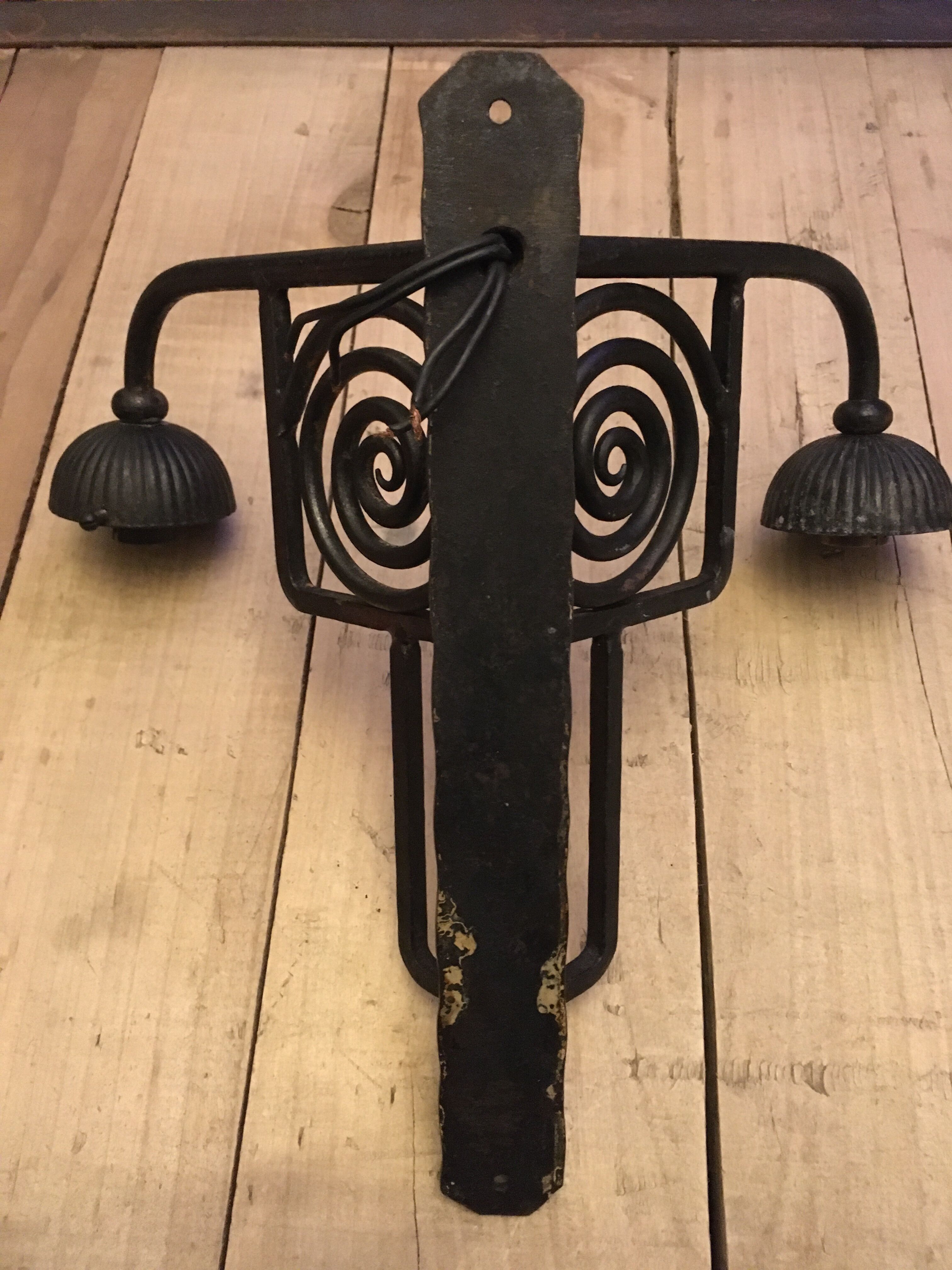 Wrought iron wall lamp