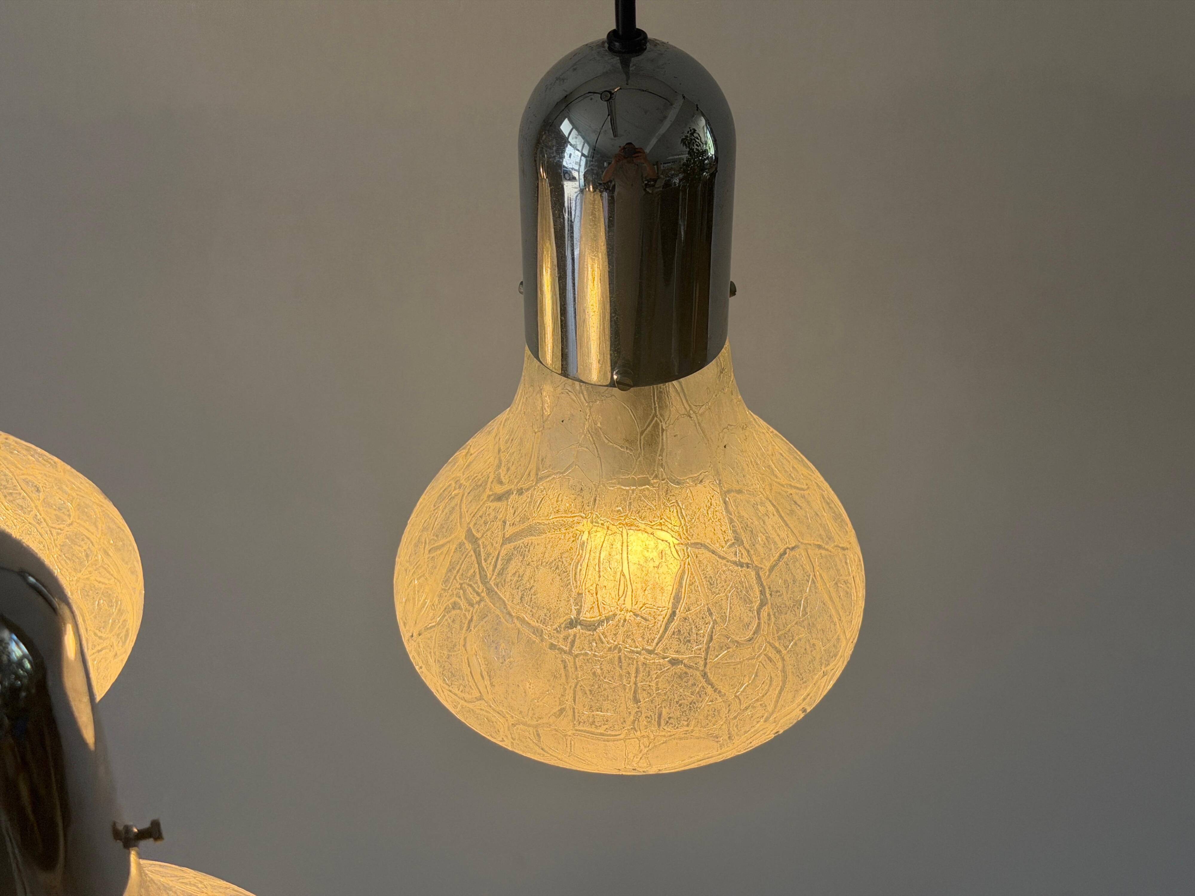Cascade lamp with 3 glass and chrome shades by WILA, 1960s, Germany