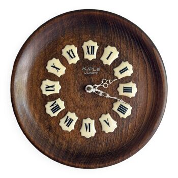 Clock kiple wood roman numerals in vintage white bakelite