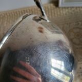 Silver-plated metal planter pot