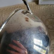 Silver-plated metal planter pot