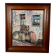 Watercolour on paper depicting the entrance of a house from the early 20th century.