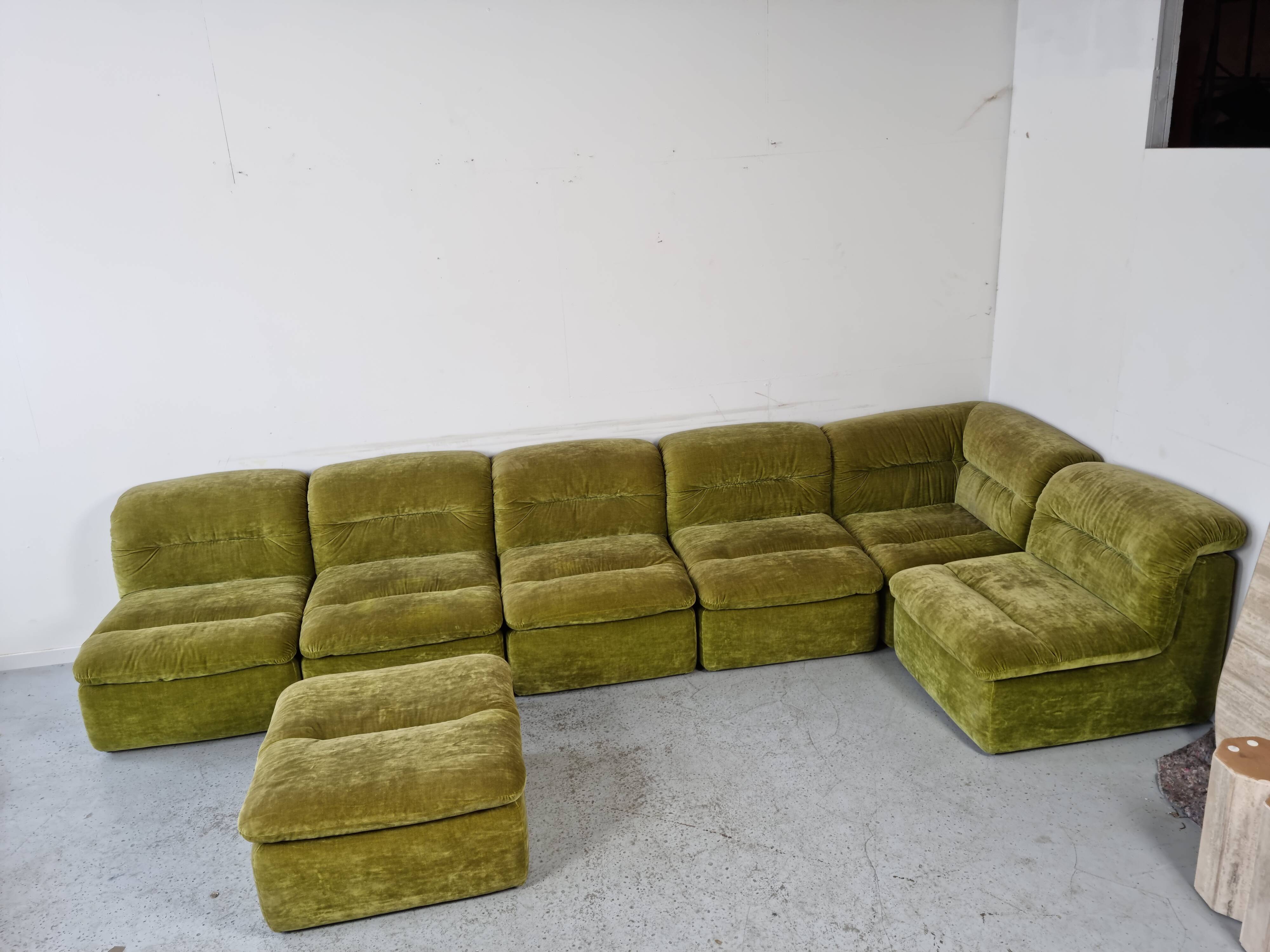Modular green sofa vintage 70s