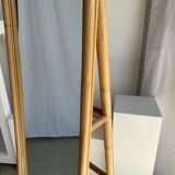 Miroir sur pied en bambou et rotin H:1m80