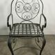 Garden chairs and armchairs (series of 4) vintage 1980 in wrought iron