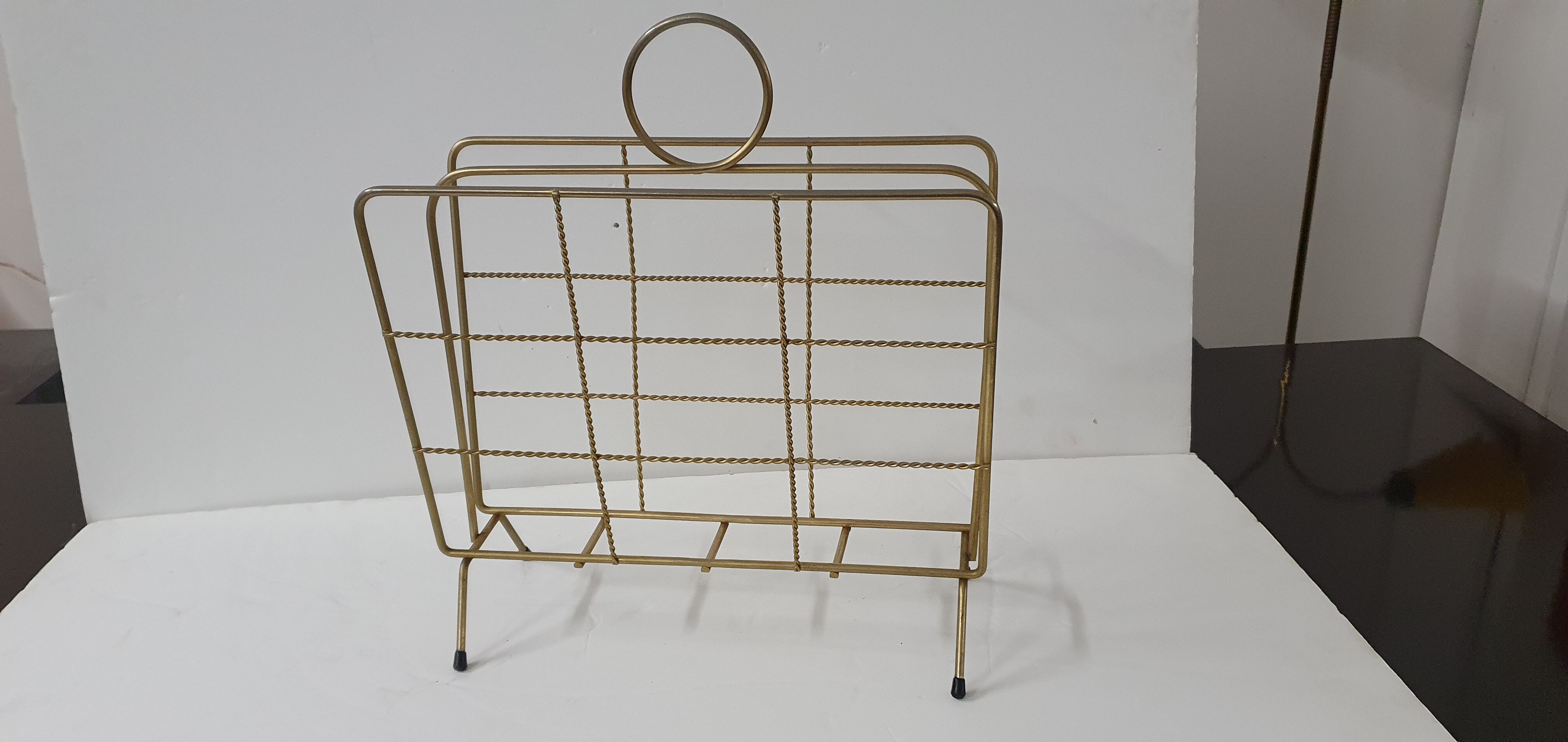 Porte revues vintage métal doré