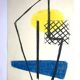 CURIGER Untitled (blue and yellow), 1954. Mixed media signed in pencil.