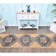1960s Orange Geometric Turkish Hand-Knotted Runner Rug 77x345
