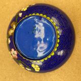Ancien Cendrier Chinois Bronze en Émail Cloisonné Motif Fleurs Vintage