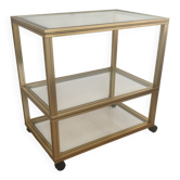 Dessert trolley in brass and glass