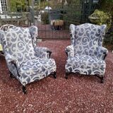 Pair of armchairs with ears