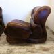 Vintage brown leather sofa 2 modules