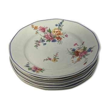 Lot de six assiettes à dessert Limoges vintage estampillé